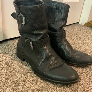 JCREW Black Pebbled Leather Biker Boot size 8